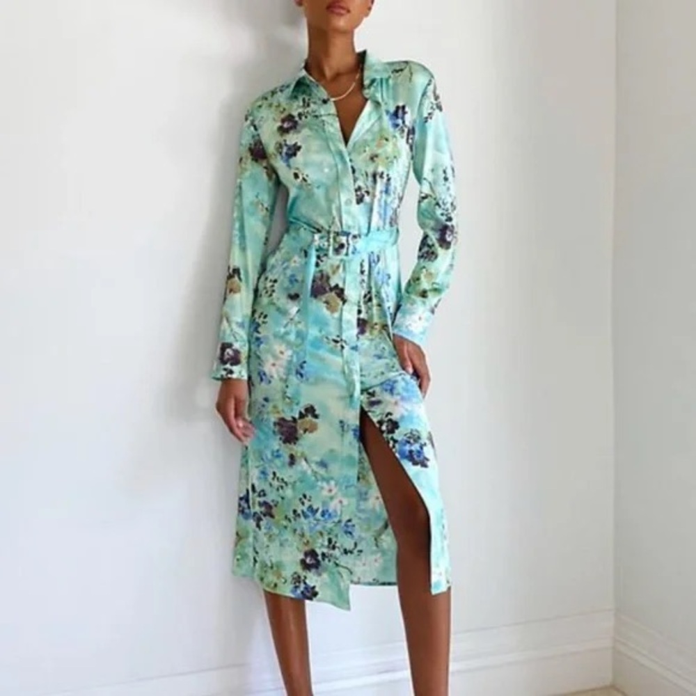 Floral Print Long Sleeve Dress